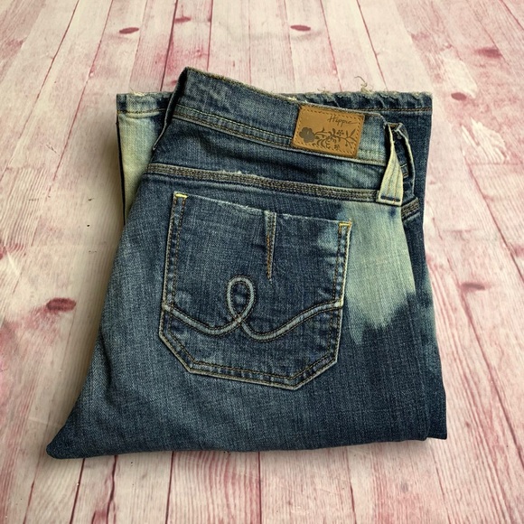 💵Hippie Denim Bleach Accented Bootcut Jean Size 7 - Picture 10 of 12